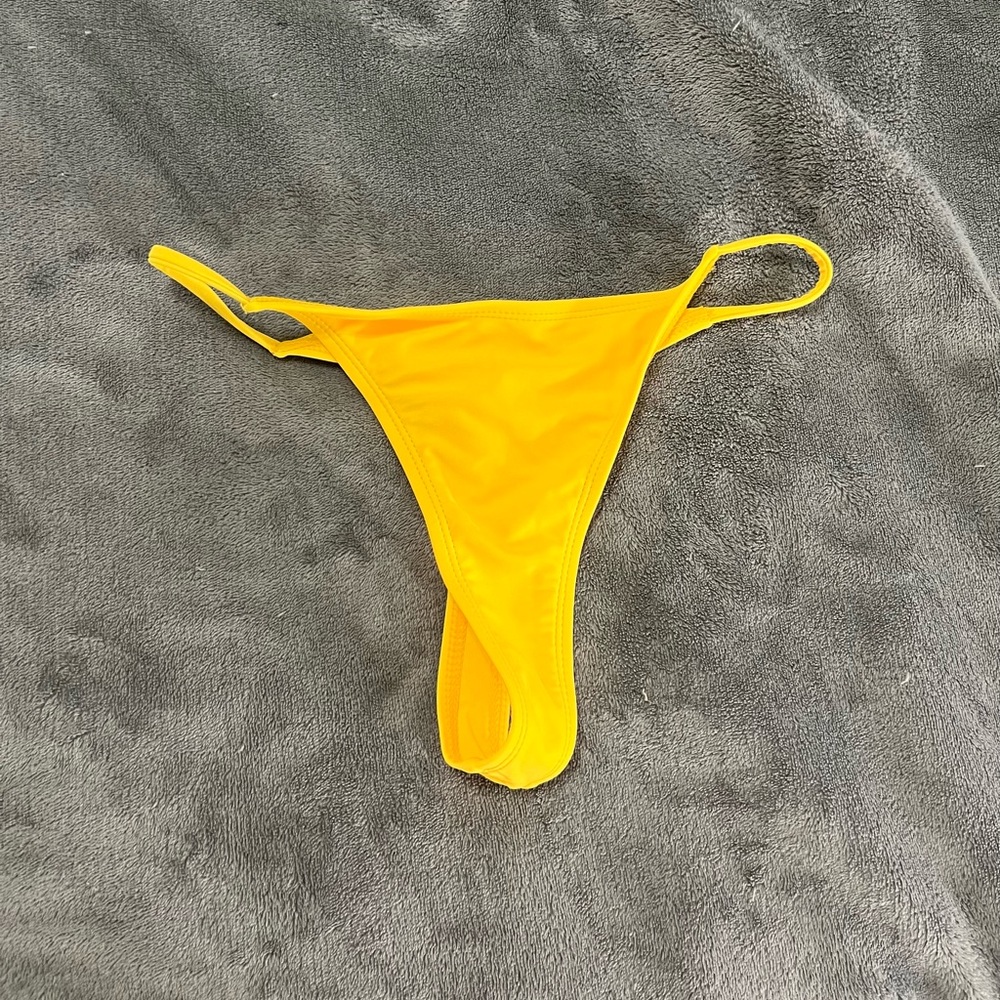 Mustard yellow swim thong